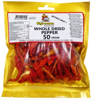 Bigi Mama Chilli Hot Pepper (Whole) NG. 50g.